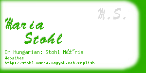 maria stohl business card